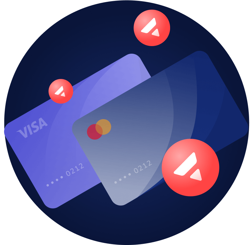 Buy AVAX with VISA or Mastercard, Sell and Swap Crypto Instantly